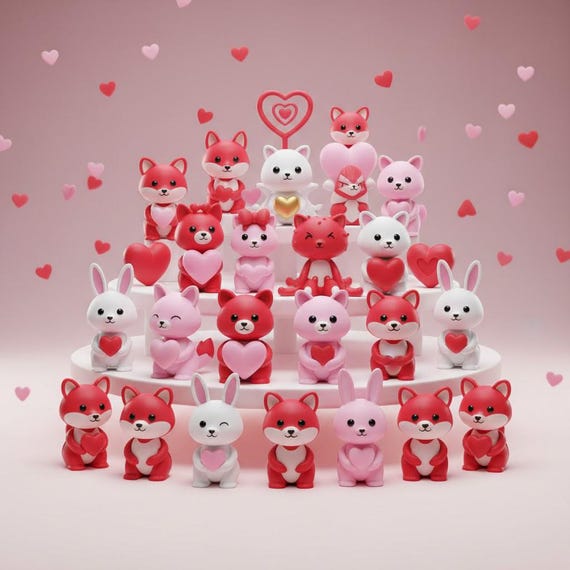Valentine's Day Flexi Animal STL Bundle | 3D Print Gift (Digital Download)