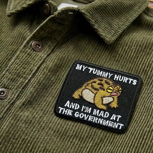My Tummy Hurts Frog Patch, Desert Rain Frog Meme Badge, Tactical Decor Gear