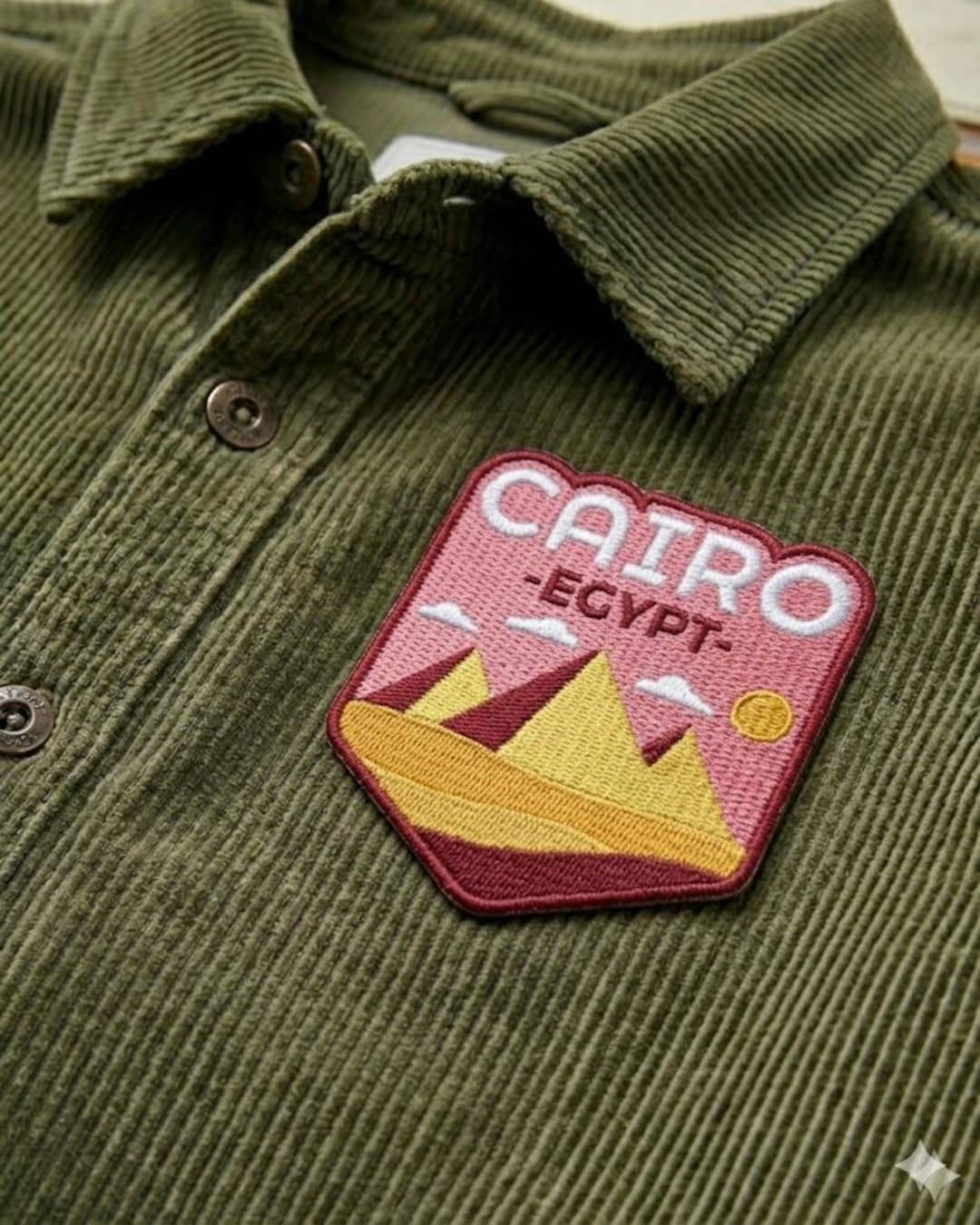 Cairo Egypt Patch, Pink Pyramid Sunset Embroidered Iron-on Souvenir ...