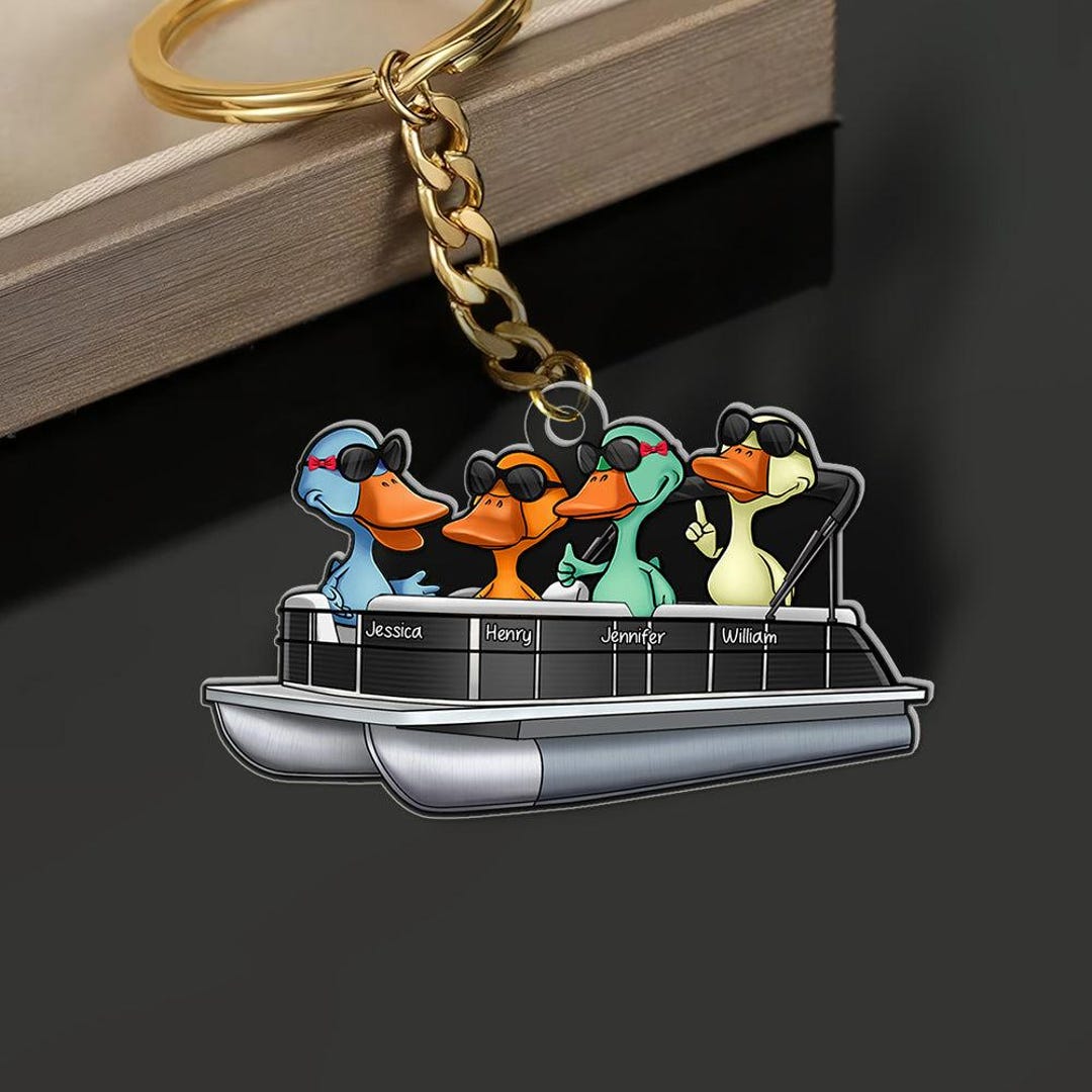 Pontoon Key Chain Personalized Pontoon Boat Keychain, Custom Photo Acrylic Charm - Etsy