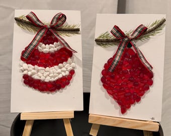 Pebble Art Christmas Ornaments on Canvas!