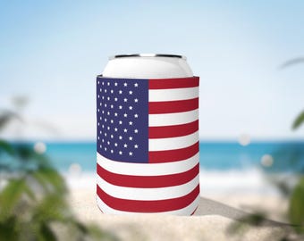アメリカ国旗柄缶クーラースリーブ | USA 星条旗柄飲料用クーラー