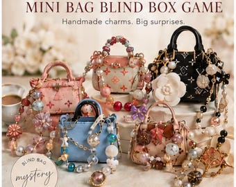 Mini Bag Blind Box Game | Bag Bling Charm Mystery Box | Handmade Purse Charms | Standard or Premium Surprise Gift