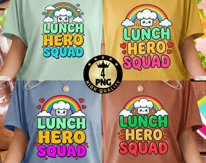 School Lunch Hero Squad PNG, Cafeteria Staff Crew Design (Digital Download)