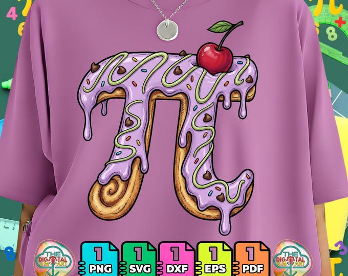 Funny Ice Cream Pi Day Math Dessert Lovers Png Svg Dxf Eps Digital Download