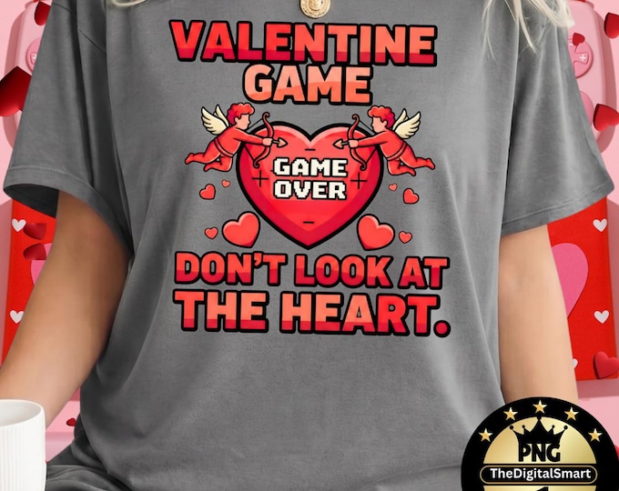 Valentine Funny Gamer PNG, Game Heart Meme Design PNG, Sarcastic Love Controller Graphic PNG, Instant Download