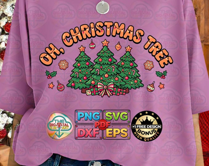 Oh Christmas Tree Cakes Groovy Holiday Funny Xmas Svg Meme Design Png Digital Download