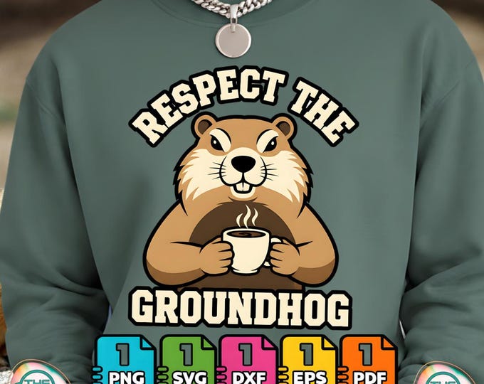 Respect the Groundhog Funny Ground Hog Woodchuck Day Png Svg for Commercial Use Bundle