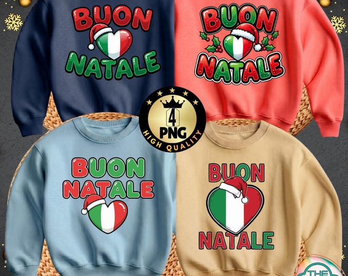Buon Natale Italian Family Pasta Christmas PNG Bundle (Digital Download)