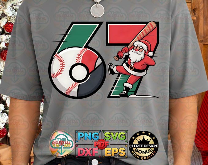 Funny Santa Baseball Player Christmas SVG Bundle (Digital Download)