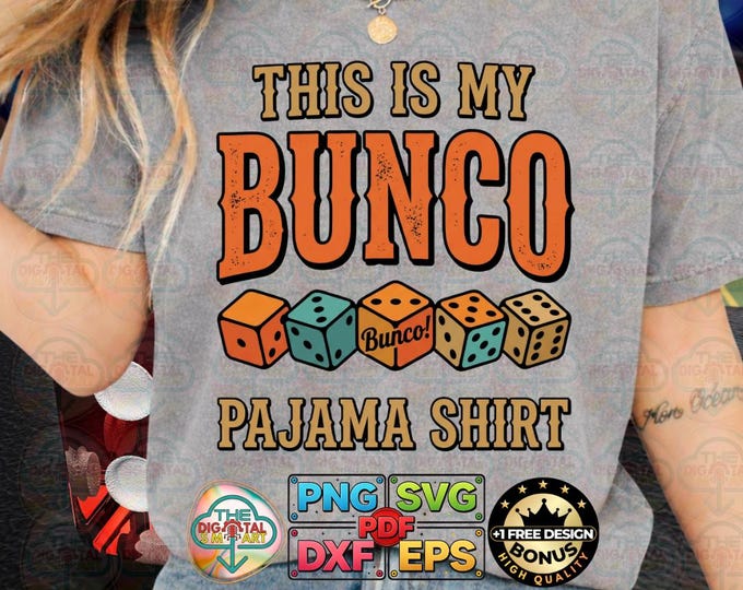This Is My Bunco Pajama Retro Dice Party SVG Girls Night PNG Digital Download
