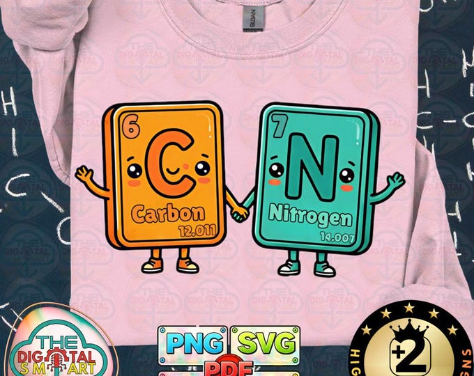 Funny Science Teacher Six Seven 67 Carbon Nitrogen GenZ Png Svg Dxf  Digital Download