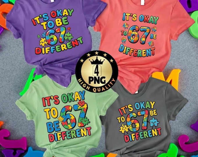 It's Okay to Be Different Autism Awareness Kid Png Shirt Design,funny Png Rainbow Puzzle Neurodiversity Child Digital Download
