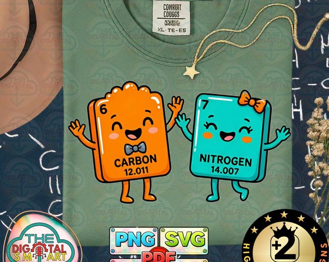 Funny Science Teacher Six Seven 67 Carbon Nitrogen GenZ Humor Png Svg Digital Download