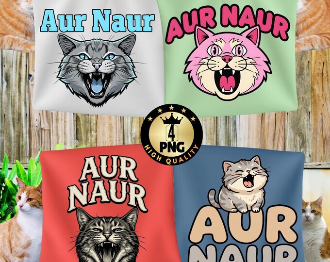 Aur Naur Cat Png Funny Australian Meme Shirt Design, Cute Cat Mama , Silly Cat Lover Crewneck Png Digital Download