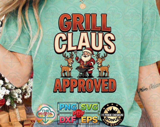 Funny Grill Claus Bbq Christmas Holiday Party Meme Png Santa Hat Svg Digital Download