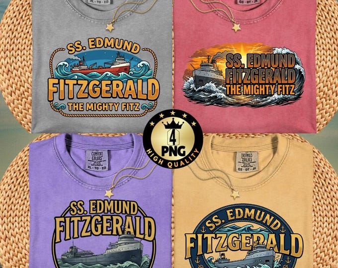 SS Edmund Fitzgerald Mighty Fitz Lake Superior PNG (Digital Download)