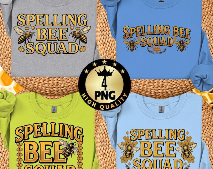Funny Spelling Bee Squad Png, Teacher Shirt Graphic, Cartoon Bees Png  (Digital Download)