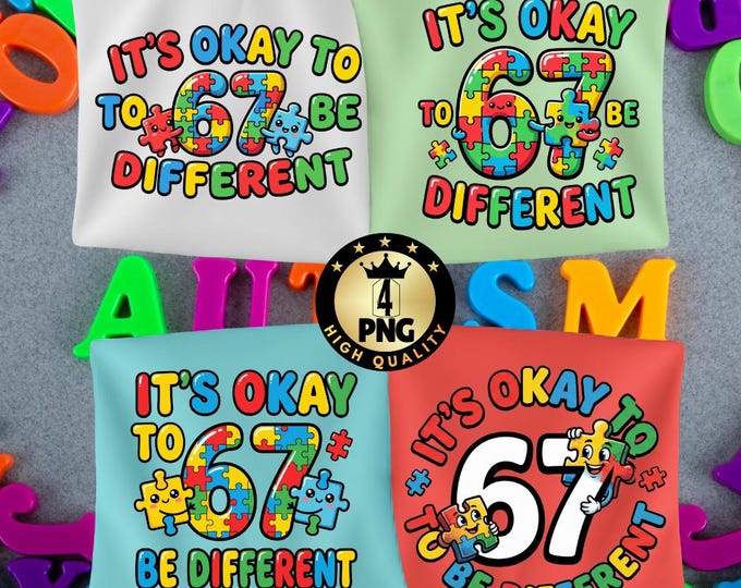It's Okay to Be Different Autism Awareness Kid Png Shirt Design, Rainbow Puzzle Neurodiversity Child Digital Download