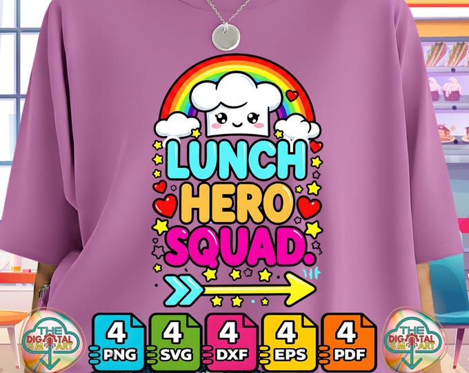 School Lunch Hero Squad Cafeteria Workers Crew Lady Png Eps Svg Dxf Digital Bundle