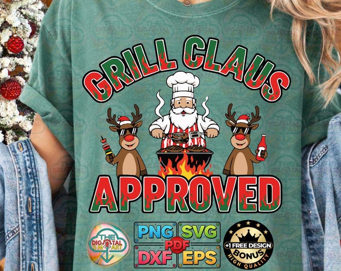 Santa Bbq Christmas Grilling Holiday Fun Seasonal Bundle Png Festive Svg Cooking Cheer