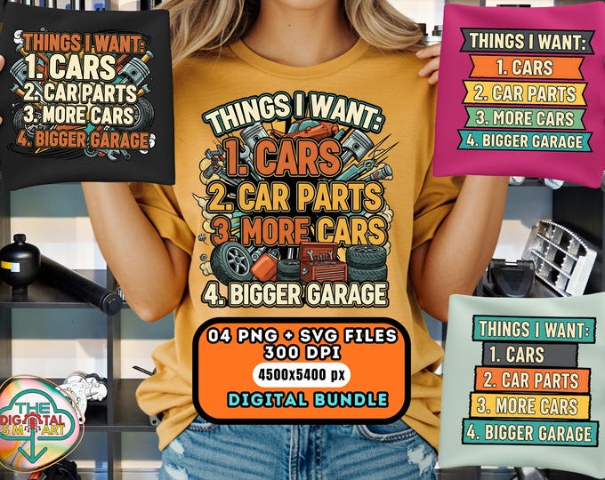 Retro Things I Want Car Enthusiast Auto Mechanic Engine Png Svg for Commercial Use