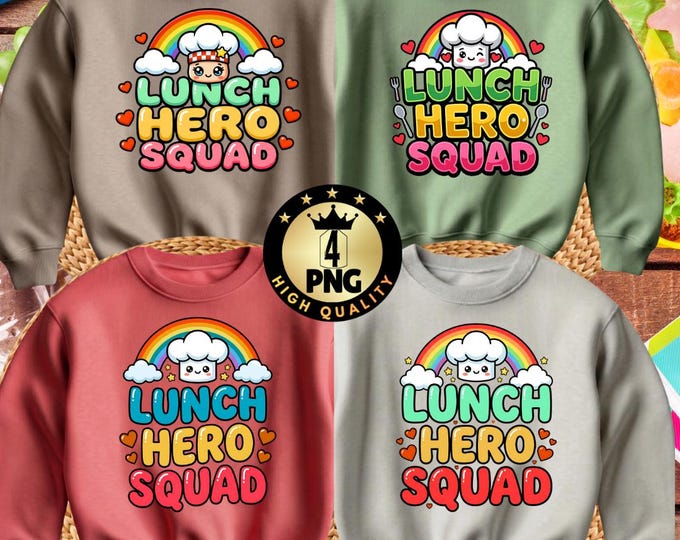 Funny Lunch Hero Squad PNG, Cafeteria Crew Appreciation (Digital Download)