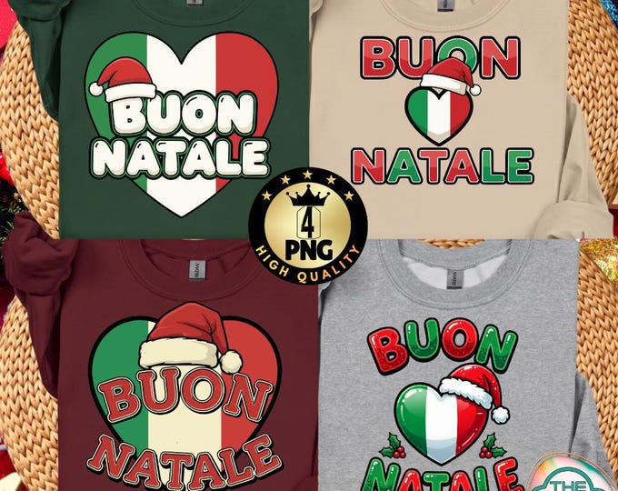 Buon Natale Italian Family Christmas PNG Bundle (Digital Download)