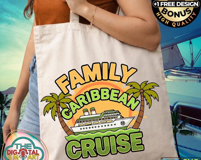 Family Caribbean Cruise Tropical Beach Ocean Paradise png clipart svg cutting files Digital Download