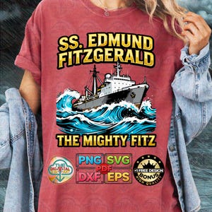 Edmund Fitzgerald Lake Superior rétro Meme Png cadeau Svg drôle téléchargement numérique Eps Dxf
