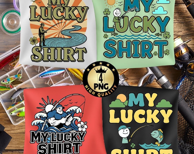 My Lucky Shirt Design Retro Fishing Humor Png, Fisherman Art,  (digital Download)