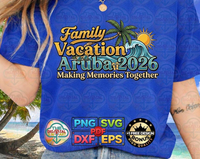 Family Vacation 2026 Aruba Matching Summer Beach Group Trip Png Tropical Svg Digital Download