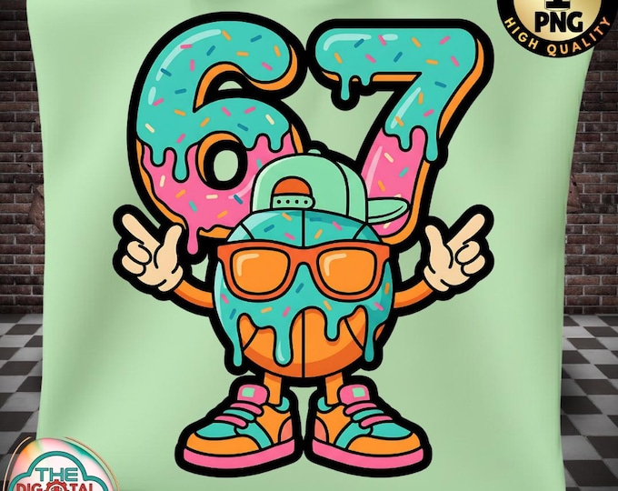 67 Basketball Ice Cream Drip Png, Funny Gen Alpha Meme, Kids Six Seven Shirt Design, Sports Graphic Digital Download