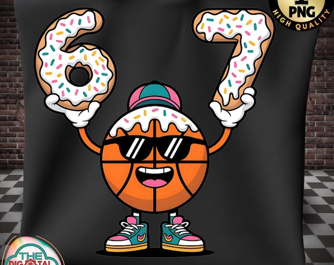 67 Basketball Ice Cream Drip Png, Six Seven Meme Shirt Design, Gen Alpha Slang Graphic, Funny Kids Tee Sublimation Download