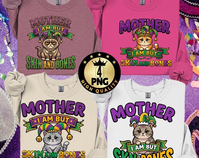 Mardi Gras Cat Png, Funny Fat Cat Png, Lazy Chonky Cat Meme, Cat Mama Gift, Digital Download
