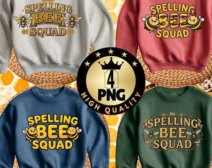 Funny Spelling Bee Squad Png, Humor Bee Cartoon Design, Teacher Shirt Graphic, Digital Download