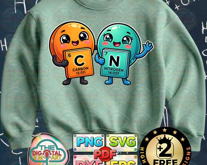 Funny Science Teacher Six Seven 67 Carbon Nitrogen Gen Z PNG SVG Digital Download