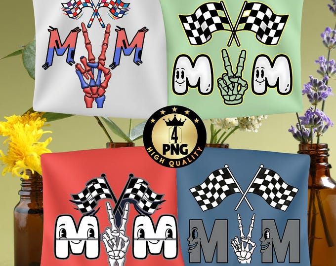 Mama of The Bad to The Bone 2nd Birthday Png, Funny Skull Humor Retro Skeleton Peace Hand Mom Shirt Design Download