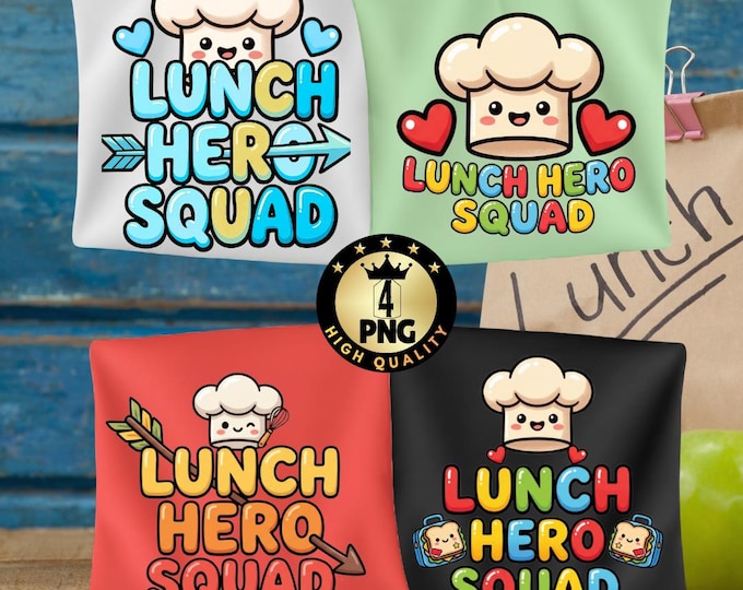 School Lunch Hero Squad Png Bundle Funny Cafeteria Worker Gift Lunch Crew Digital Download