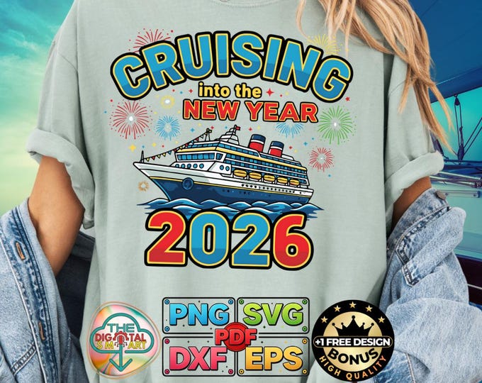Cruising Into New Year Matching Family Holiday Voyage Adventure png Cricut svg Digital Download