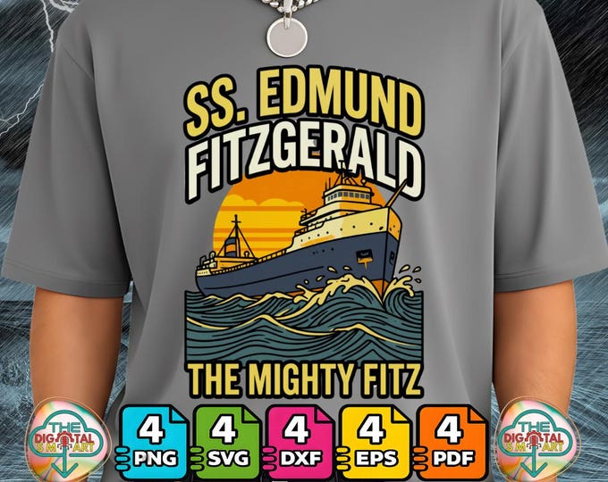 Men Women Mighty Fitz Lake Superior Ss Edmund Fitzgerald Heritage Svg Digital Download Png