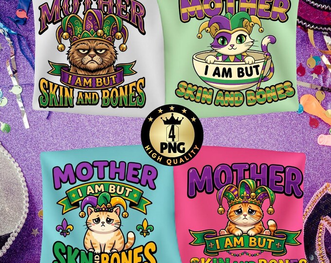 Mardi Gras Cat Png, Funny Fat Cat Png, Lazy Chonky Cat Meme, Cat Mama Gift, Cat Mom Sublimation Design  Digital  Download