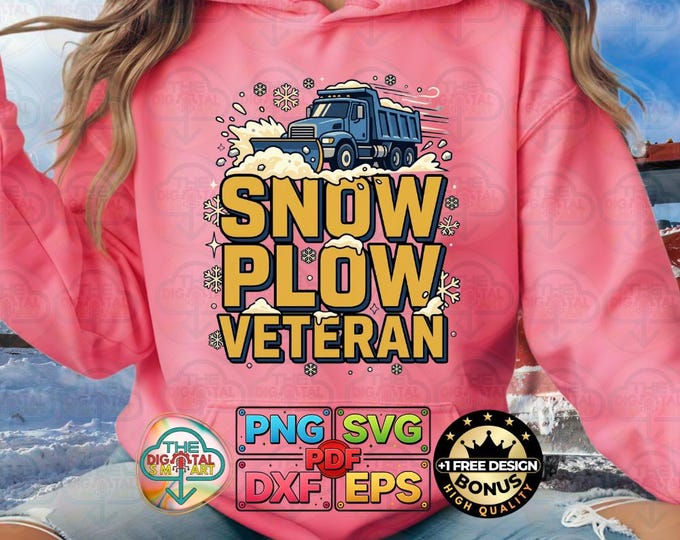 Snow Plow Veteran Funny Meme Winter Driver Retro Gift Png Artwork Svg Digital Download
