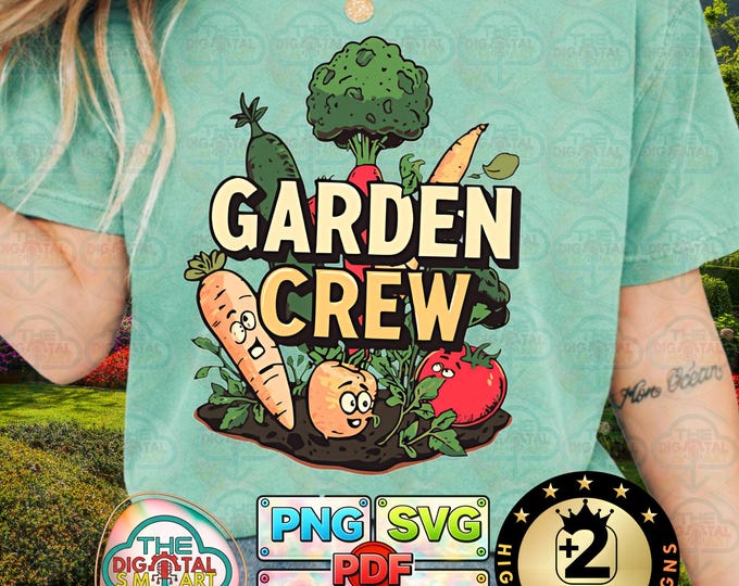 Garden Crew Vegetable Characters Birthday Gardener Meme Png Party Squad Svg Lovers Digital Download