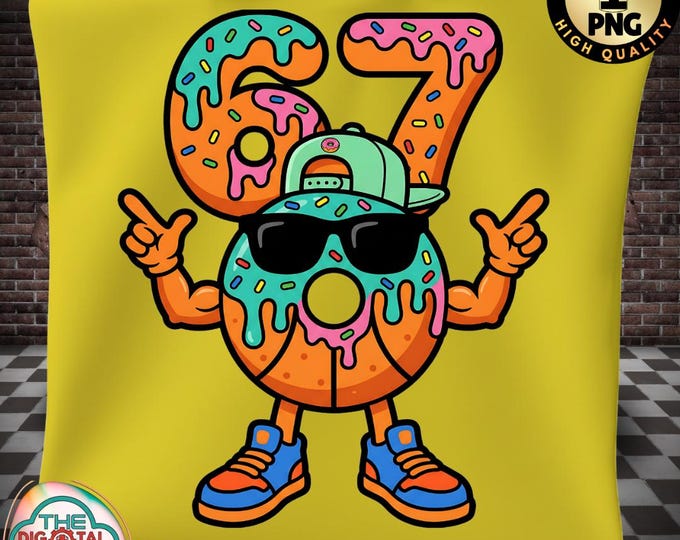 67 Basketball Ice Cream Drip Png, Six Seven Meme, Gen Alpha Slang Graphic, Funny Kids Shirt Design, Digital Download