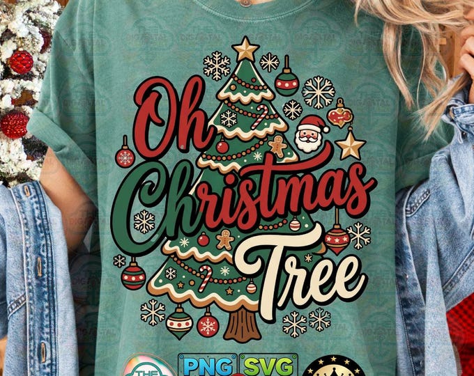 Oh Christmas Tree Coquette Xmas Tree Cake Retro Funny Holiday Png Svg Digital Download