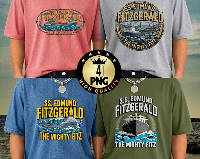 SS Edmund Fitzgerald PNG Bundle: Mighty Fitz Lake Superior Nautical History (Digital Download)