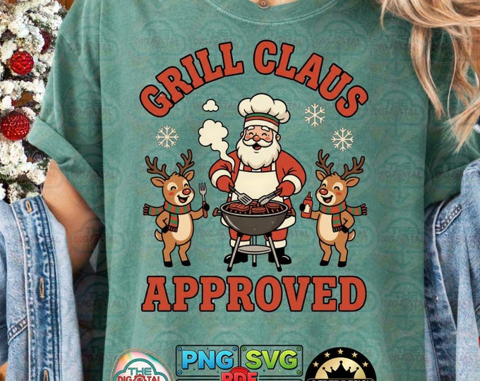 Grill Claus Christmas Meme Design (png, svg, dxf, eps, pdf)