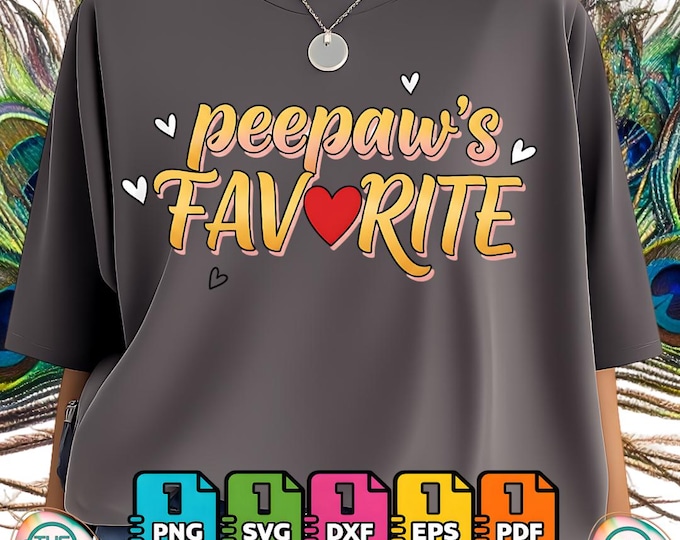 Pee Paw's Favorite Grandchild Funny Mother's Day Pee-Paw Png Svg Digital Download Bundle