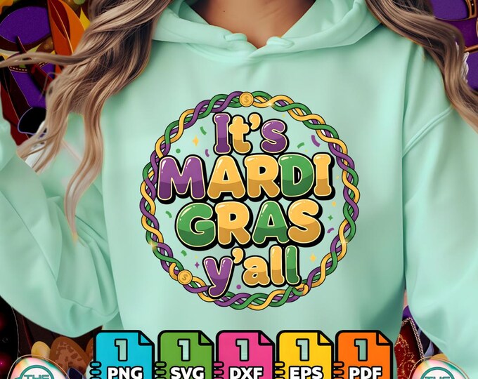 Mardi Gras Y'all (png, svg, eps, dxf, pdf) - Commercial Use
